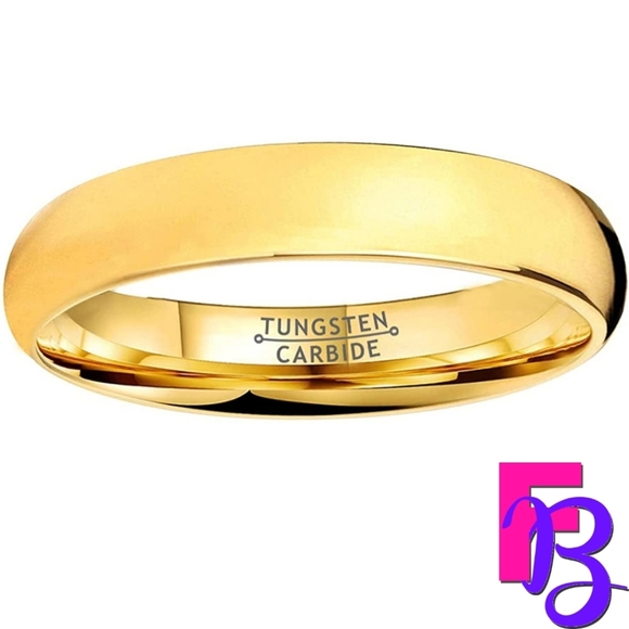 *NEW!* 4MM 14K Gold Tungsten Wedding Band - Picture 4 of 8
